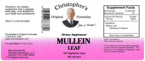 Mullein Leaf - 100 Capsules